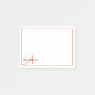 Personligt monogram och namn  post-it block