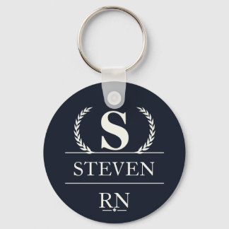 Personligt monogram registrerad sjuksköterska-gåva nyckelring