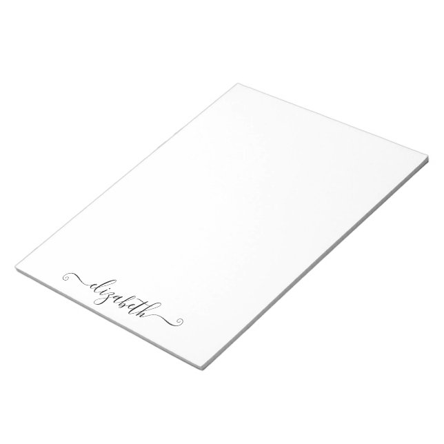 Personligt monogrammerad elegant anteckningsblock  (Vinklad)