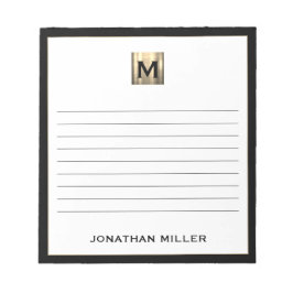 Personligt monogrammerat linjerat anteckningsblock