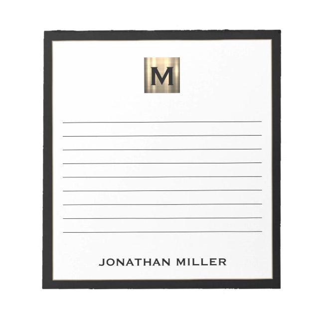 Personligt monogrammerat linjerat anteckningsblock (Framsida)
