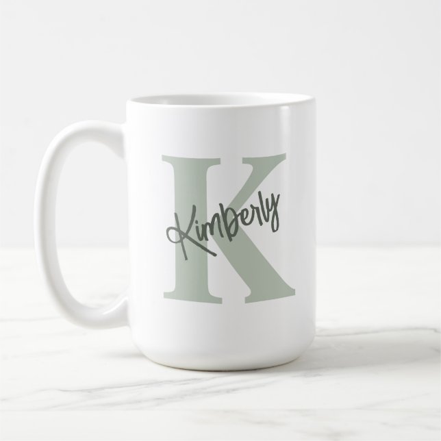 Personligt Monogrammerat Namn Kaffemugg (Vänster)