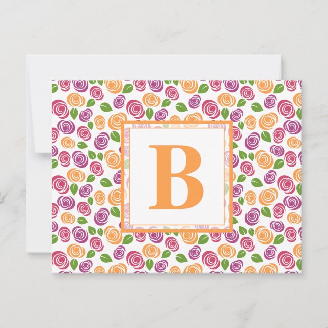 Personligt monogramnamn initial i guldgul anteckningskort (Framsida)