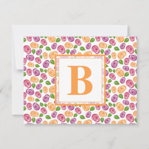 Personligt monogramnamn initial i guldgul anteckningskort