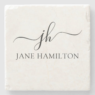 Personligt monogramnamn stenunderlägg
