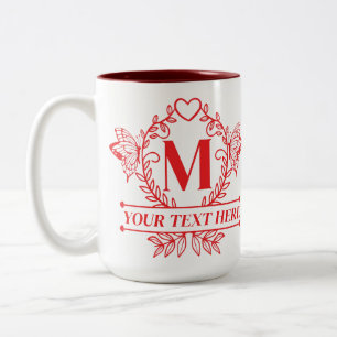 Personligt Monogrampresent till henne Två-Tonad Mugg