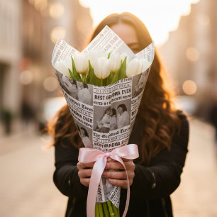 Personligt mormor-fotografi Anpassad tidning Presentpapper