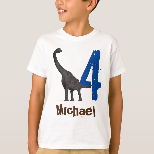 Personligt namn Ålder Brachiosaurus T Shirt (Framsida)