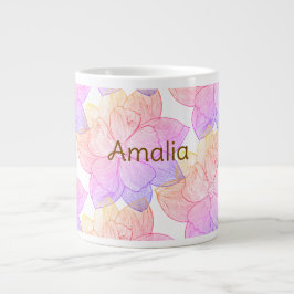 Personligt namn Amalia "Sunset Bloom" Jumbo Mugg