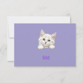Personligt Namn Anpassad Kattunge Konst Gåva Tack Kort