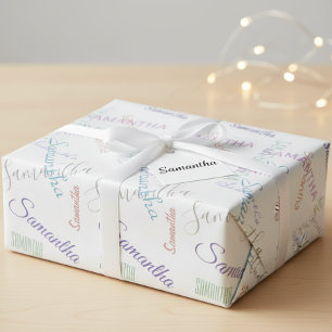 Personligt Namn Anpassat Färgrikt Inpackningspappe Presentpapper