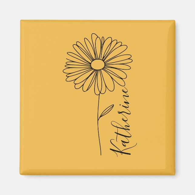 Personligt namn April tusenskönas födelsblomma Magnet (Framsidan)