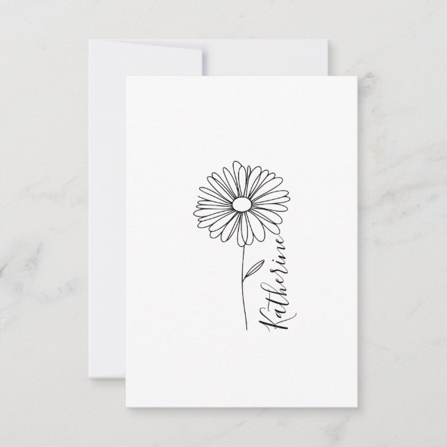 Personligt namn April tusenskönas Födelseblomma Tack Kort (Framsida)