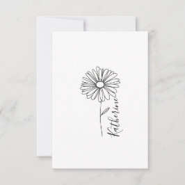 Personligt namn April tusenskönas Födelseblomma Tack Kort