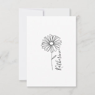 Personligt namn April tusenskönas Födelseblomma Tack Kort