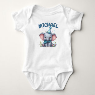 Personligt Namn Baby Elefant T Shirt