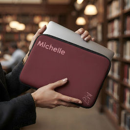 Personligt namn Back to School Burgunder Laptop Fodral