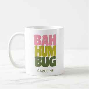 Personligt namn Bah Humbug julcitat Kaffemugg