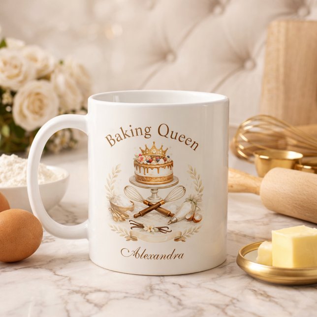 Personligt Namn Bakdrottning Kaffemugg (Skapare uppladdad)