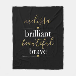 Personligt namn Brilliant Vacker Modig Fleecefilt