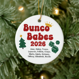 Personligt Namn Bunco Babes Julgransprydnad Keramik