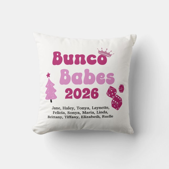 Personligt Namn Bunco Babes  Kudde (Framsida)