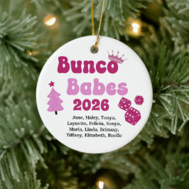 Personligt Namn Bunco Babes-utsmyckning Julgransprydnad Keramik