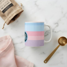 Personligt namn Chic Pastell Randig Rosa & Blå