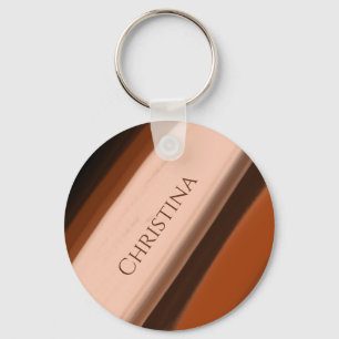 Personligt Namn Choklad Toffee Taupe Nyckelring