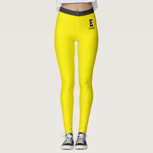 Personligt namn Elegant gul kol svart Leggings