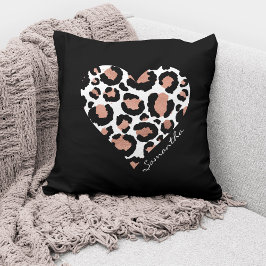 Personligt namn Elegant svart leopard Kudde