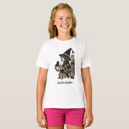 Personligt namn eller text med studerande häxa t shirt