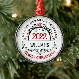 Personligt Namn Familj Julsouvenir Julgransprydnad Metall