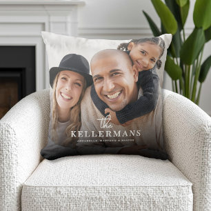 Personligt Namn Familjefoto Kudde
