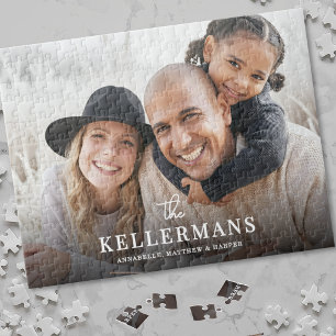 Personligt Namn Familjefoto Pussel