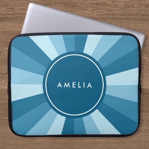 Personligt namn Färg hjul Nyanser av Blå Laptop Sleeve