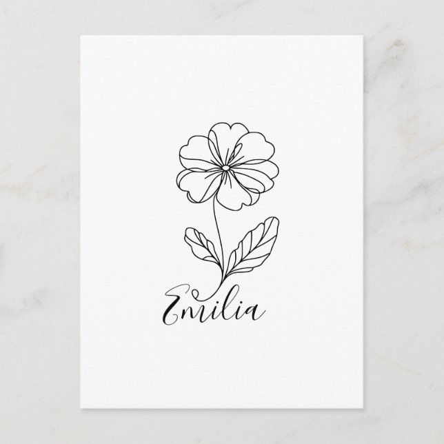 Personligt namn Februari gullviva Födelseblomma Vykort (Framsida)
