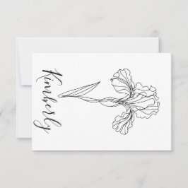 Personligt namn Februari iris Födelsblomma Inbjudningar