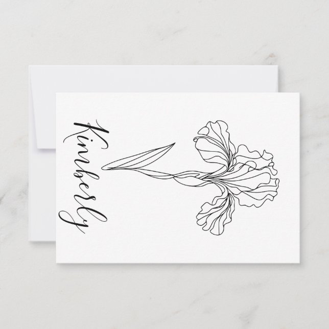 Personligt namn Februari iris Födelsedagsblomma Inbjudningar (Framsida)