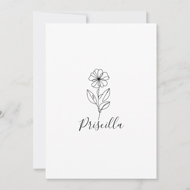 Personligt namn Februari viol Födelsedagsblomma Inbjudningar (Framsida)