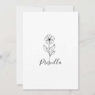 Personligt namn Februari viol Födeselblomma Inbjudningar