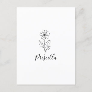 Personligt namn Februari viol Födeselblomma Vykort