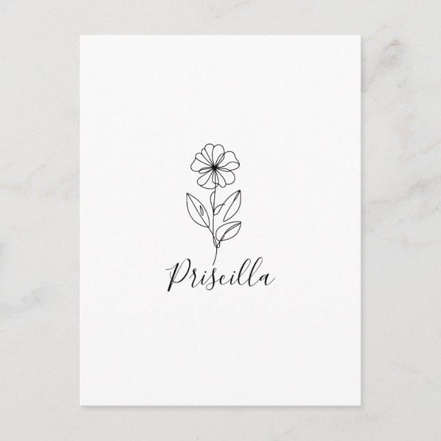 Personligt namn Februari viol Födeselblomma Vykort (Framsida)