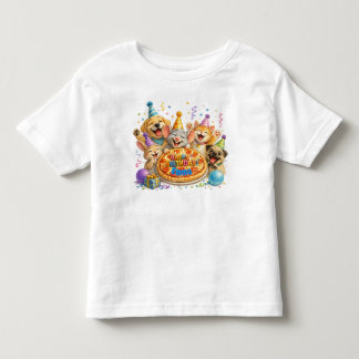 Personligt Namn Födelsedags Pizzafest Djur T Shirt