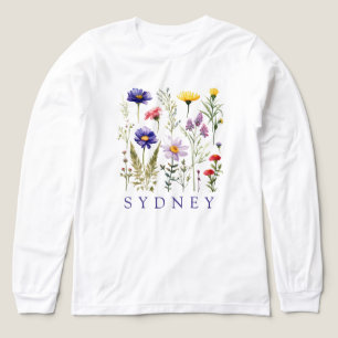 Personligt namn för vildblomma t shirt