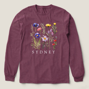 Personligt namn för vildblomma t shirt