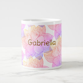 Personligt namn Gabriella "Solnedgångsblomning" Ju Jumbo Mugg