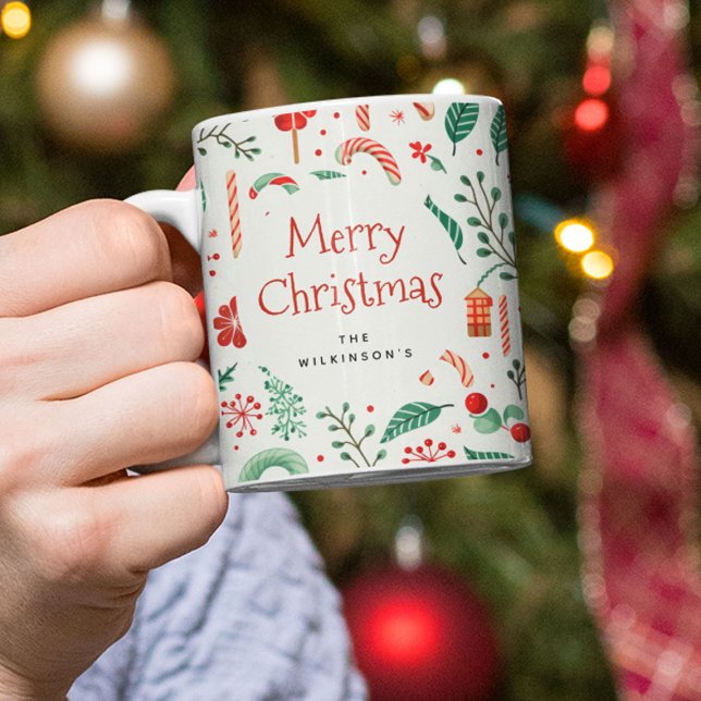 Personligt Namn God Jul  Kaffemugg (Skapare uppladdad)
