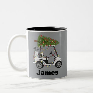 Personligt Namn Golfare Jul Golfkärra Xmas Två-Tonad Mugg
