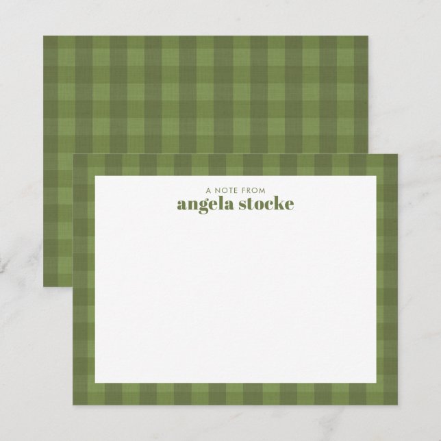 Personligt Namn Grön Båge Anteckningskort (Fram/baksida)